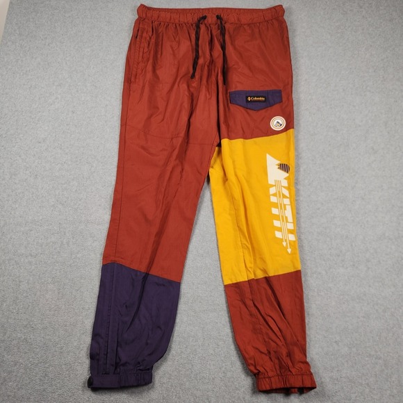 KITH x Columbia New Riptide Wind Pants Large Red Multicolor Sun UPF Ankle Snap